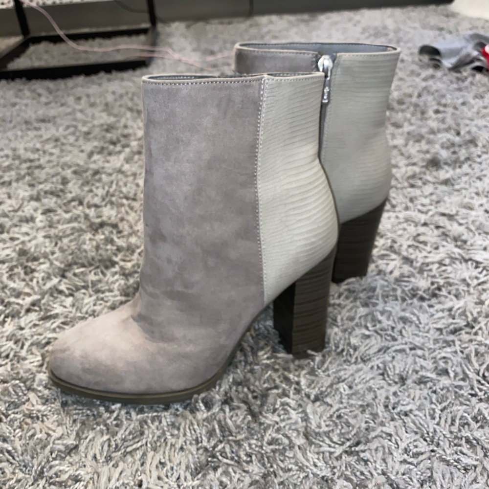 Grey Suede Booties